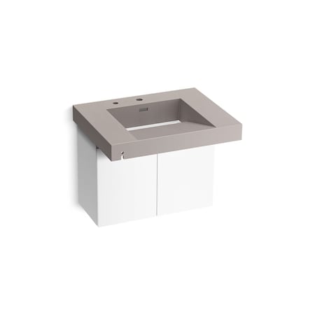 Kohler Constellation 30In Wall-Mount Lavatory System In Neutral Concrete 81029-BPW-KCN